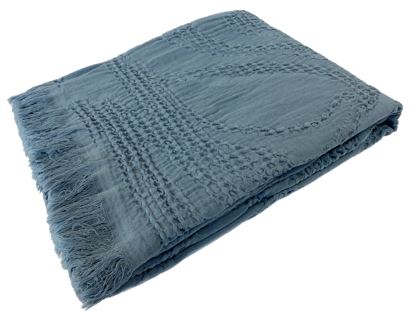 Sintra Cotton Throw Rug Powder Blue 130x200cm REDUCED TO CLEAR