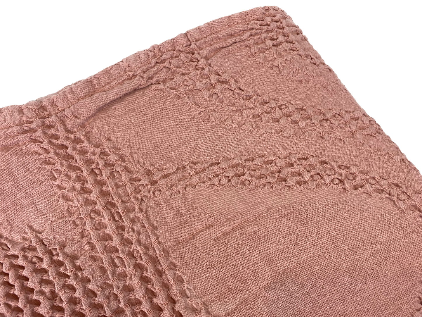 Sintra Cotton Waffle Throw Rug Dusty Pink 130x200cm REDUCED TO CLEAR