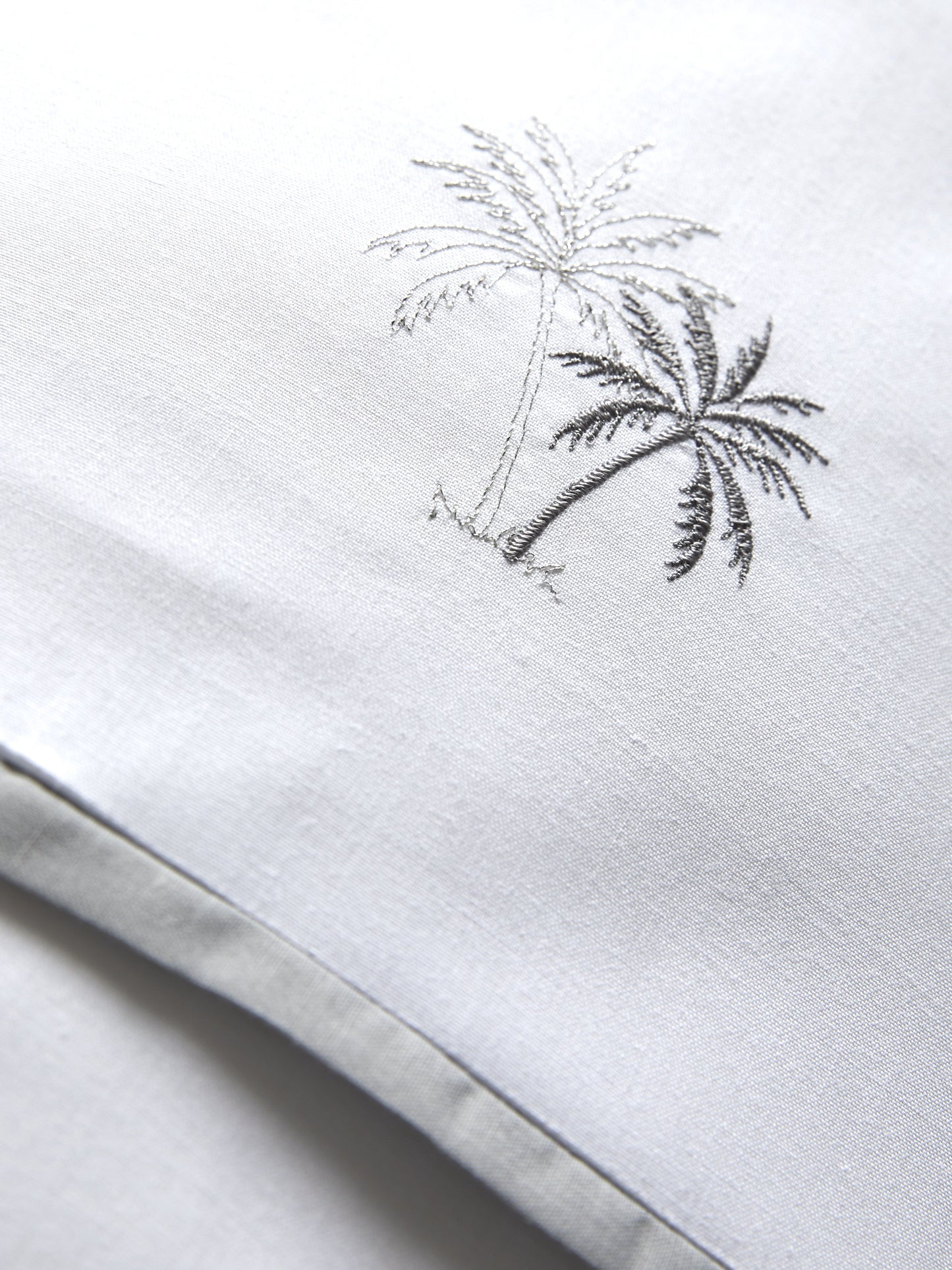 Midnight at the Oasis Embroidered European Pillowcase White